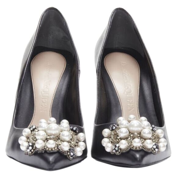 Alexander McQueen pearl metal embellished stiletto pumps - Picture 4 of 6